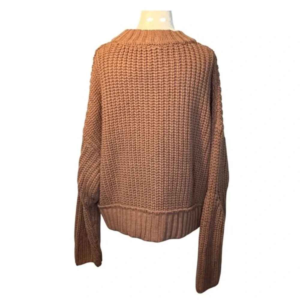 Moon & Madison Mock Neck Sweater‎ Mauve Chunky Knit Cropped M
